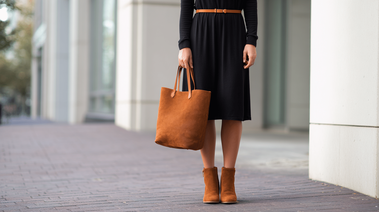 Black Dress + Brown Belt & Accessories