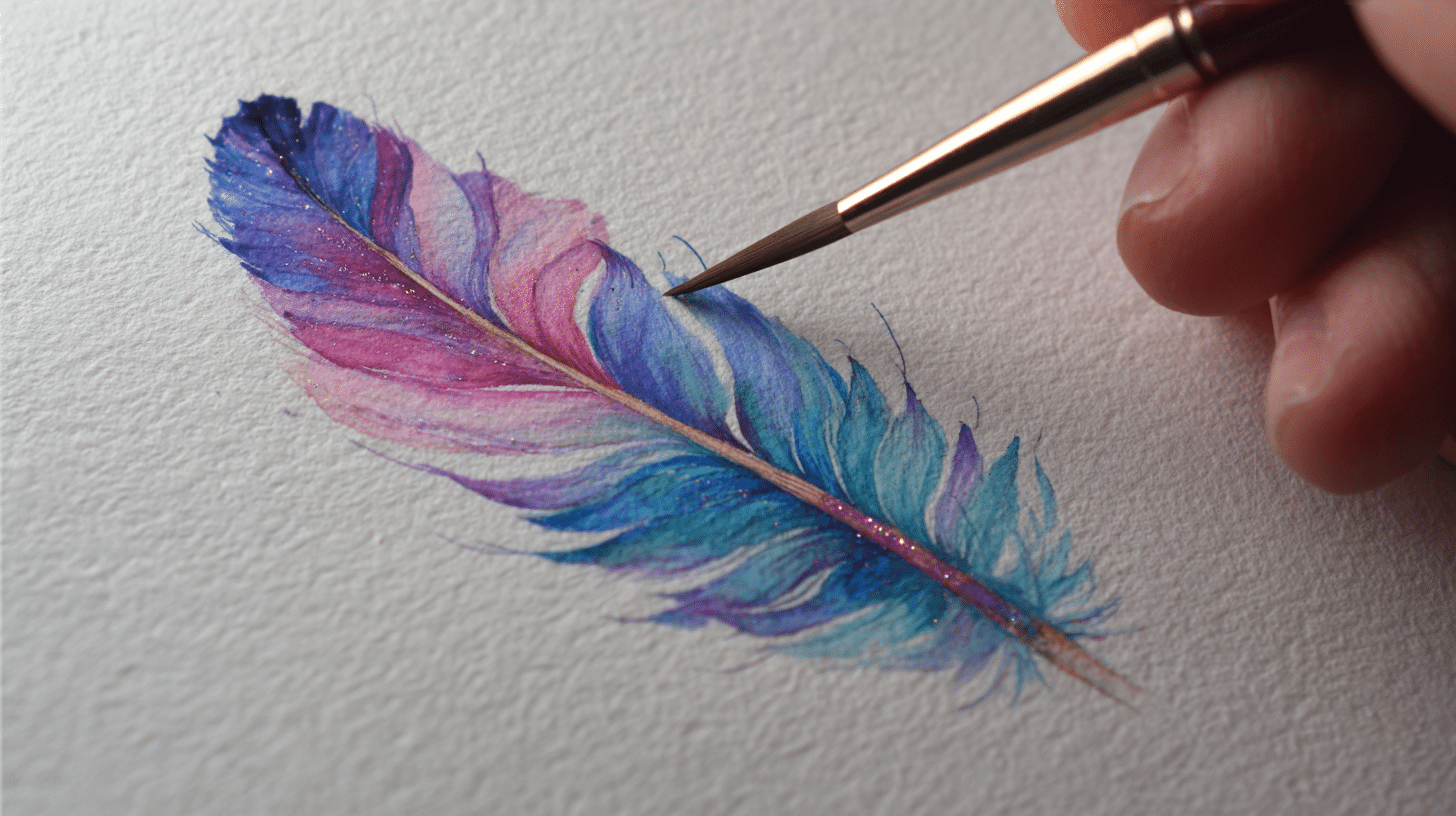 Simple Watercolor Feathers