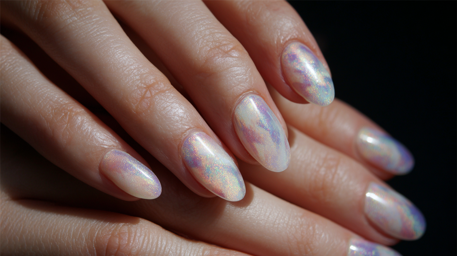 Iridescent Milky Nails