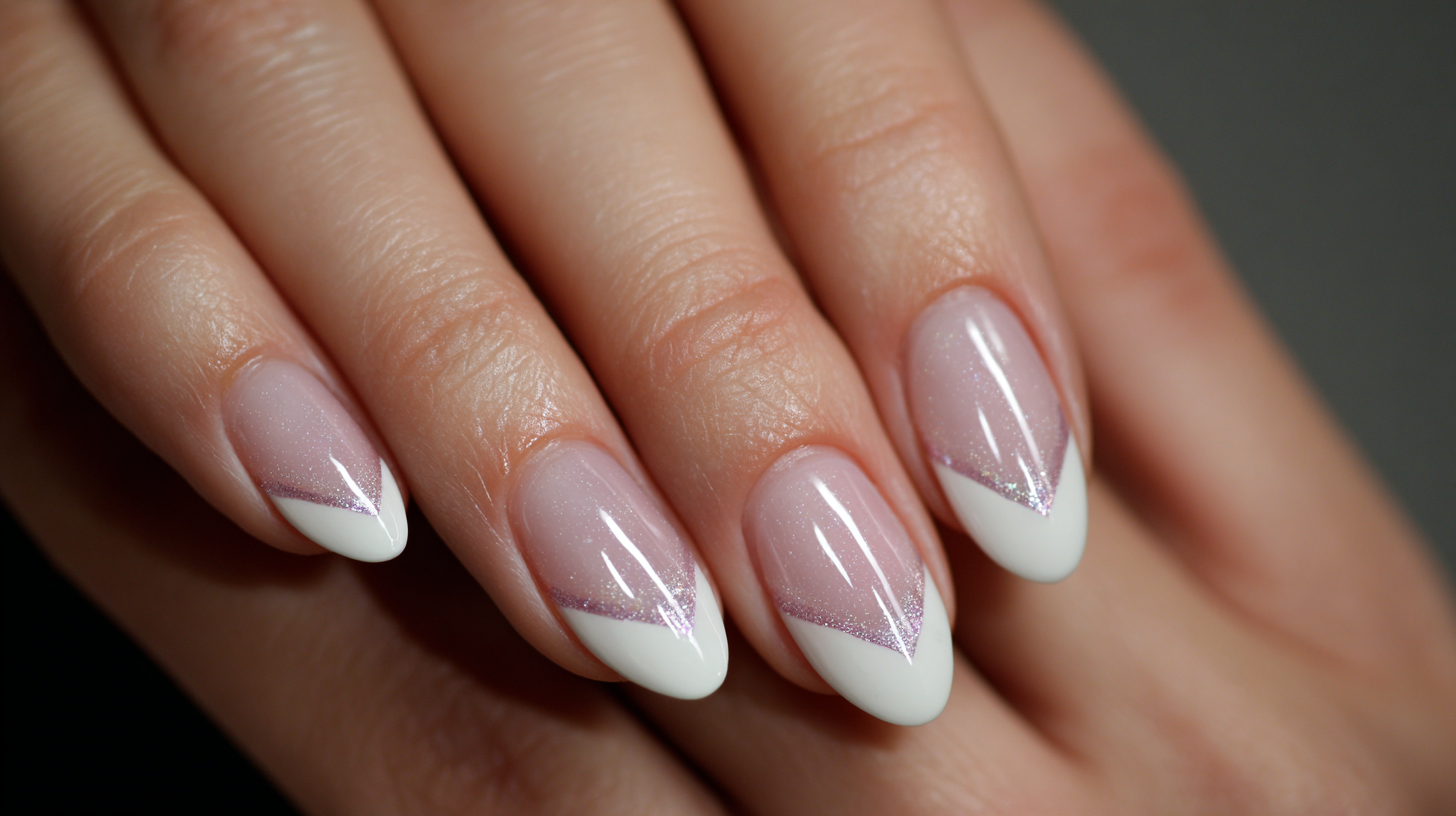 Milky Nails with Negative Space